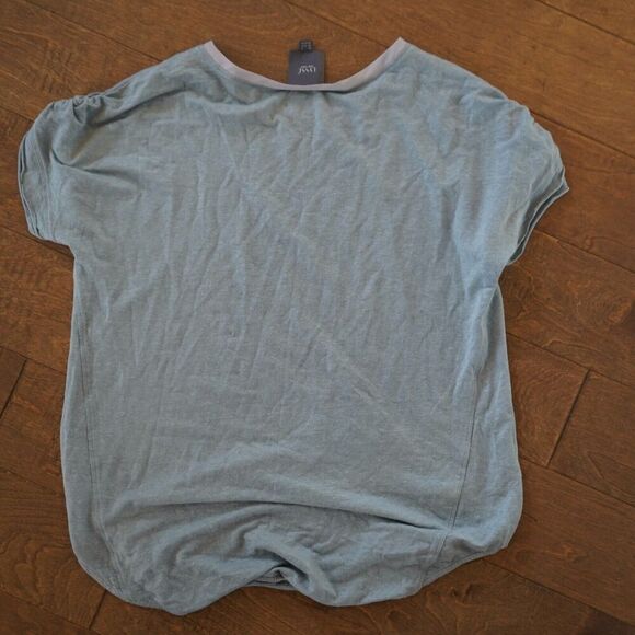 Lysse‎ T Shirt Womens Medium Light Blue Short Sleeve Linen Blend Casual Ladies - Picture 2 of 5